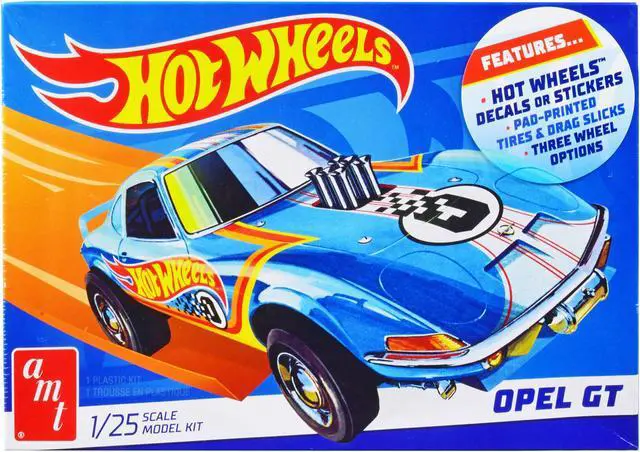 Alt view image 3 of 12 - Skill 2 Model Kit Hot Wheels Opel GT 3-in-1 Kit 1/25 Scale Model by AMT