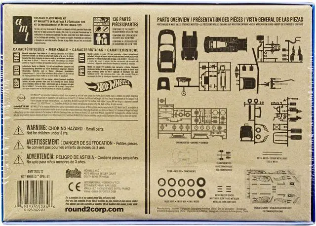 Alt view image 4 of 12 - Skill 2 Model Kit Hot Wheels Opel GT 3-in-1 Kit 1/25 Scale Model by AMT
