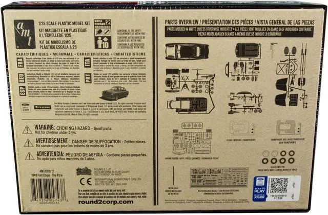 Alt view image 4 of 12 - Skill 2 Model Kit 1949 Ford Coupe "The 49'er" 3-in-1 Kit 1/25 Scale Model by AMT
