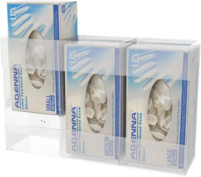 Alt view image 3 of 3 - Triple Glove Dispenser 10 x 4 x 16 Clear AH135
