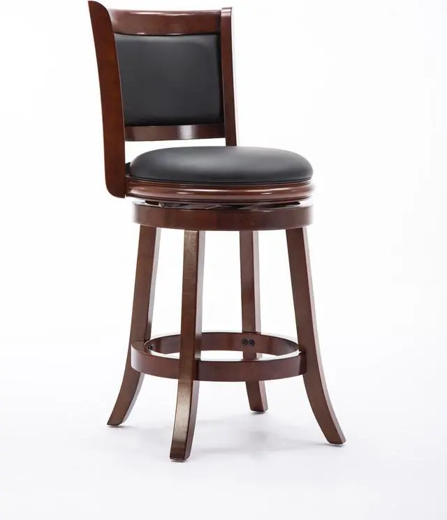 Alt view image 2 of 7 - Boraam 49824 Augusta Counter Height Swivel Stool, 24-Inch, Cherry