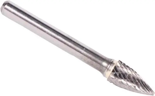 Alt view image 10 of 10 - Drill America DUL Series Solid Carbide Bur, Double Cut, SG1 Tree - Pointed End, 1/4" Shank, 1/4" Head Diameter, 5/8" Cutting Length (Pack of 1)