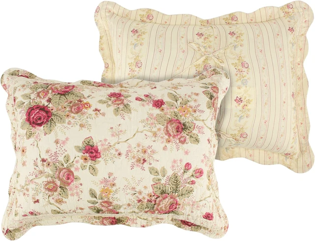 Alt view image 3 of 4 - Antique Rose Bedspread Set 3-Piece King/Cal King