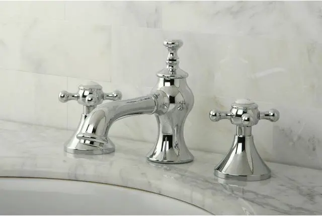 Alt view image 6 of 7 - Kingston Brass KC7061BX English Country Widespread Lavatory Faucet with Elegant Cross Handle & Brass Pop-Up, Chrome