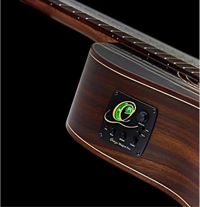 Alt view image 3 of 5 - Family Series Pro Left-Handed Solid Top Thinline Acoustic-Electric Nylon Classical Guitar with Bag
