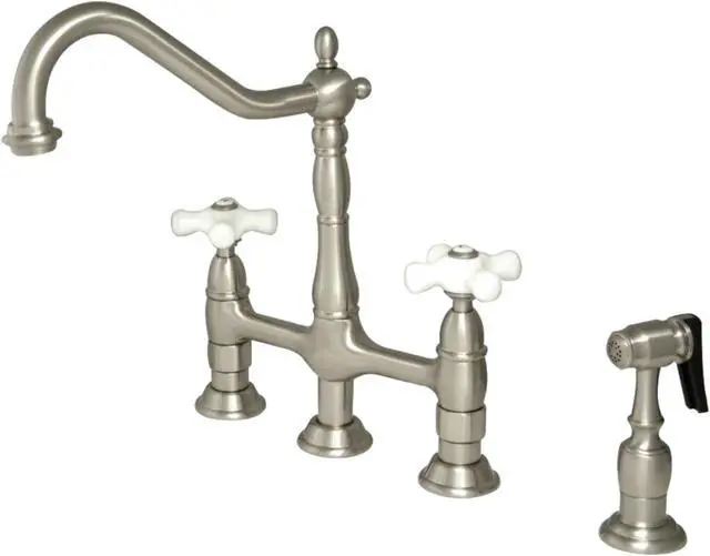 Alt view image 5 of 8 - 8 Center Kitchen Faucet With Side Sprayer