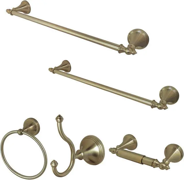 Alt view image 4 of 6 - Kingston Brass BAHK61212478SN Kingston Brass Monarch Collection 5-piece Towel Bar Bath Hardware Set, Satin Nickel