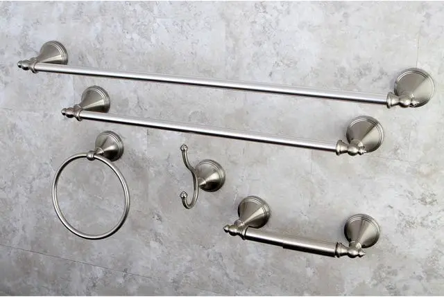 Alt view image 5 of 6 - Kingston Brass BAHK61212478SN Kingston Brass Monarch Collection 5-piece Towel Bar Bath Hardware Set, Satin Nickel