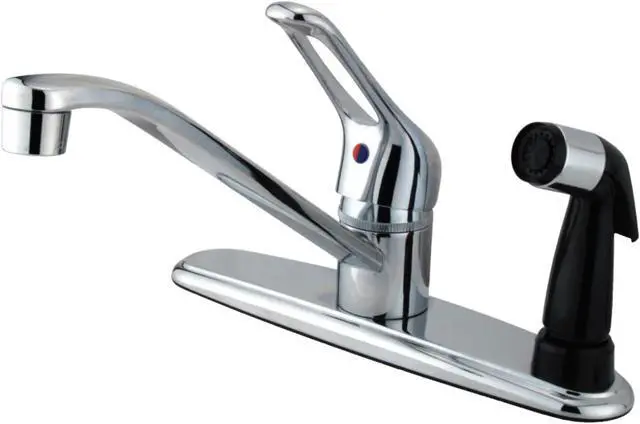 Alt view image 4 of 4 - Single Handle Kitchen Faucet With Black Sprayer