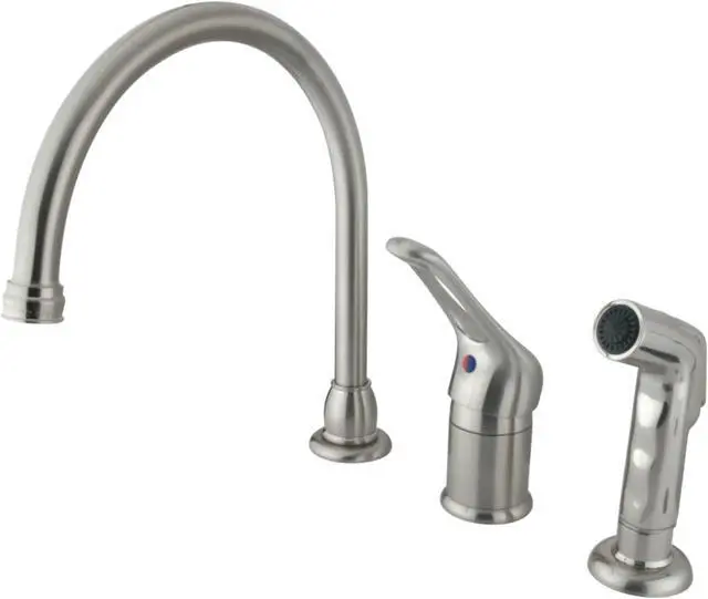 Alt view image 3 of 3 - Kingston Brass KB818 Kitchen , Faucet, Satin Nickel