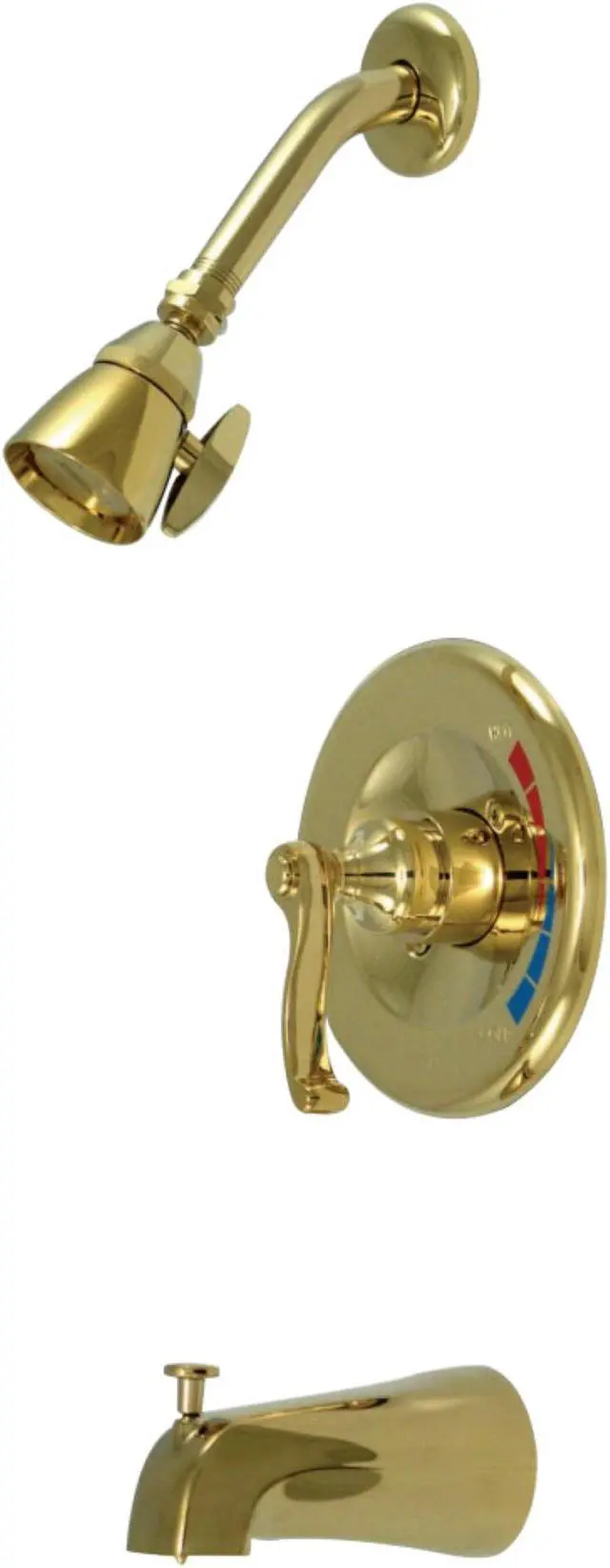 Alt view image 7 of 7 - Kingston Brass KB8632FL Tub and Shower , Faucet, Polished Brass