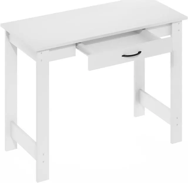 Alt view image 4 of 6 - Furinno JAYA Writing Desk with Drawer  White