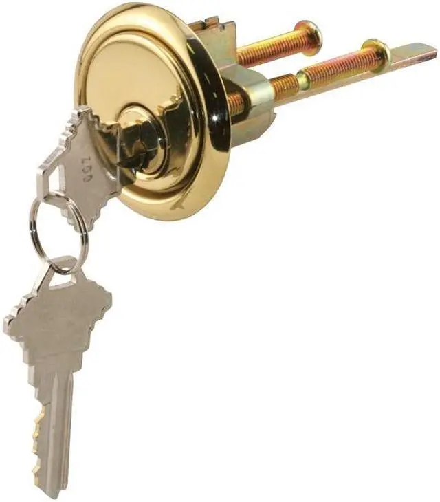 Alt view image 2 of 2 - PRIMELINE TOOLS GD 52139 Brass Diecast, Rim Cylinder Lock with Trim Ring, 5 Pin