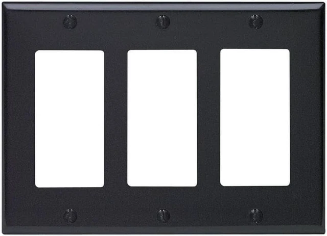 Alt view image 5 of 5 - Leviton 3-Gang Decora Wallplate