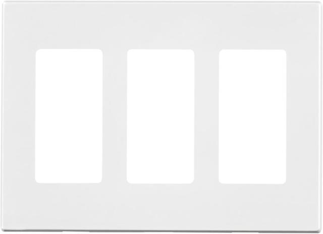 Alt view image 4 of 4 - Leviton 80311-SW Screwless Decora Wallplate, 3-Gang, Polycarbonate, White