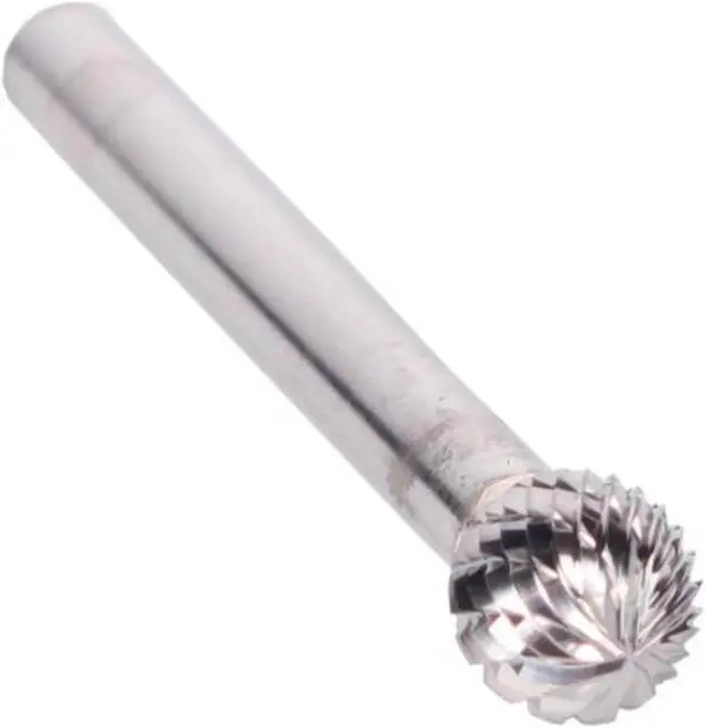 Alt view image 10 of 10 - Drill America DUL Series Solid Carbide Bur, Double Cut, SD2 Ball End, 1/4" Shank, 5/16" Head Diameter, 1/4" Cutting Length (Pack of 1)