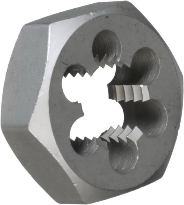 Main image of Drill America DWT Series Qualtech Carbon Steel Hex Rethreading Die, 7/16"-14 Size (Pack of 1)