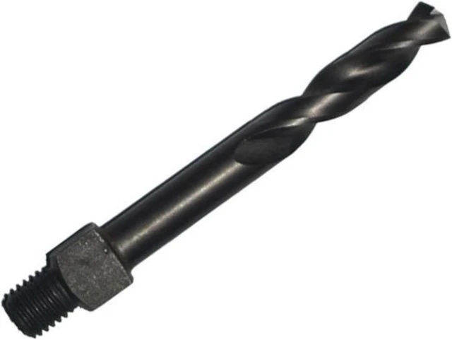 Alt view image 3 of 3 - Drill America TSDJST M42 Cobalt Steel Stubby Length Drill Bit, Gold Oxide Finish, Threaded Shank, Spiral Flute, 135 Degrees Split Point, J Size
