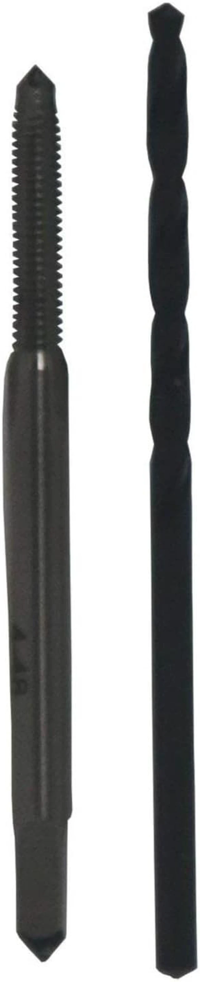 Main image of Drill America POUM2.5X.45 Pouf Series M2.5 x .45 HSS Plug Tap and 2.05mm HSS Drill Bit in Plastic Case, Plug Chamfer, Right Hand Cut, High Speed Steel, Uncoated (Bright) Coating