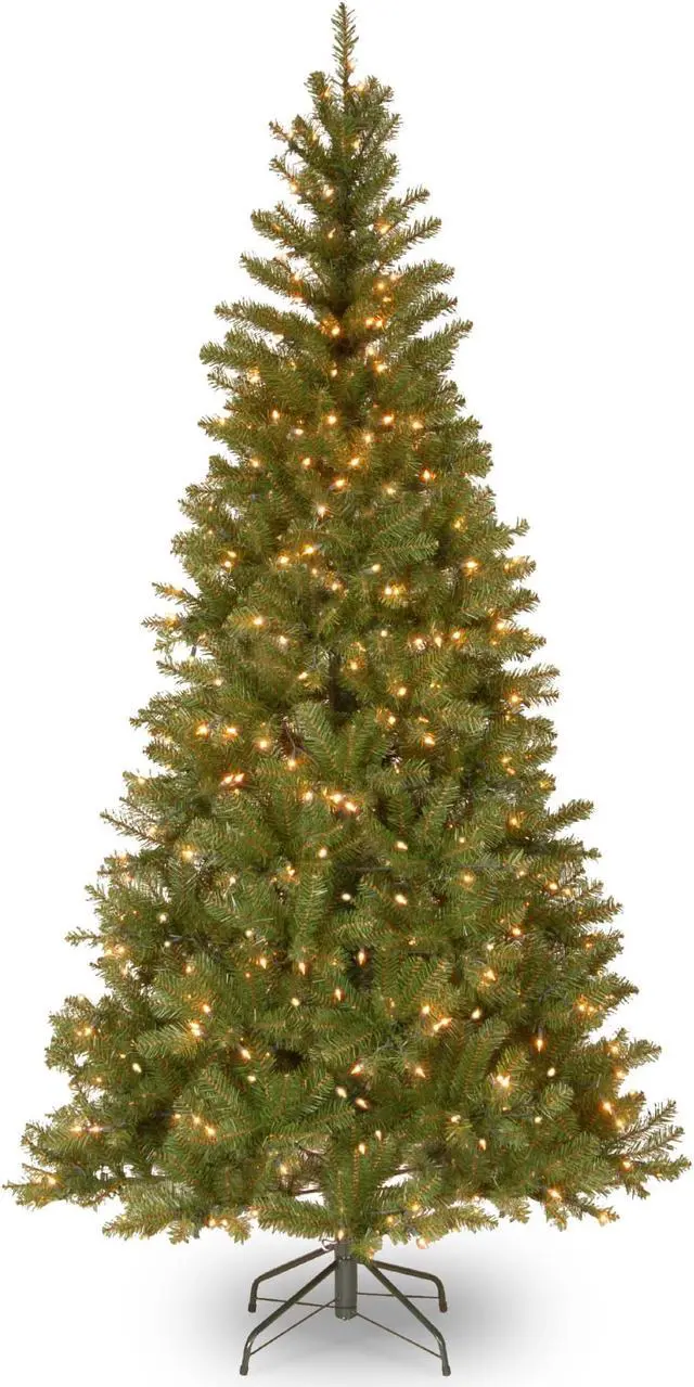 Alt view image 4 of 4 - National Tree Company AP730065 6.5 ft. Pre-Lit Aspen Spruce Slim Tree - 42" x 42" x 78" - Green Tree, Green Tree Stand