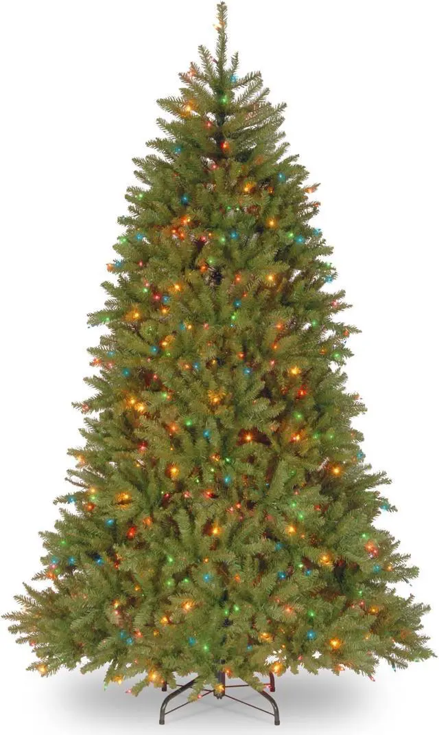 Alt view image 8 of 8 - National Tree Company 7.5 Foot Pre-Lit Dunhill Fir Tree - 9" x 59" x 90" - Green Tree, Green Tree Stand