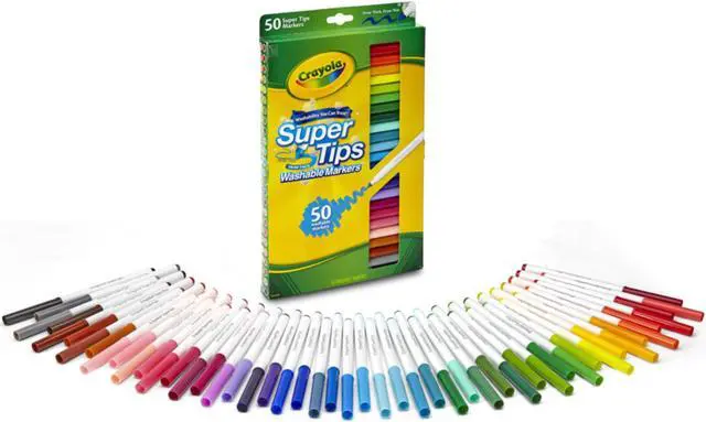 Alt view image 13 of 13 - Crayola Llc Formerly Binney & Smith BIN585050 Washable Markers 50Ct Super Tips