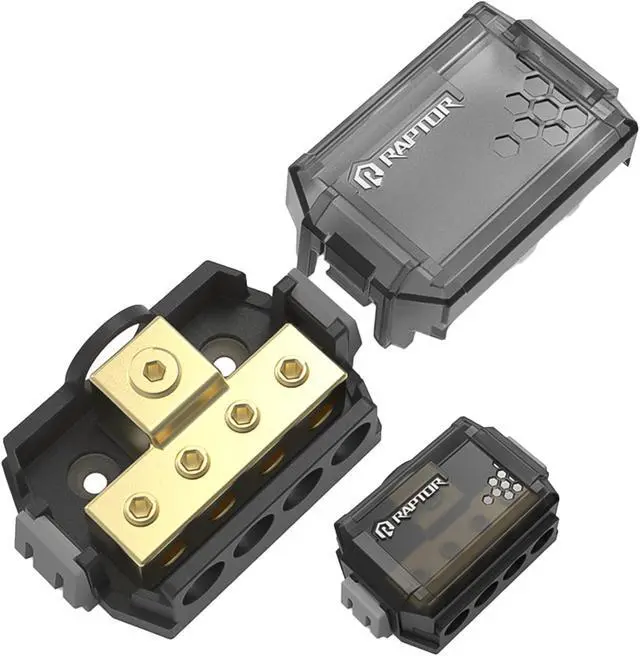 Alt view image 6 of 6 - Raptor RDB2 MID SERIES 4-Position 24K Gold Plated Ground Distribution Block