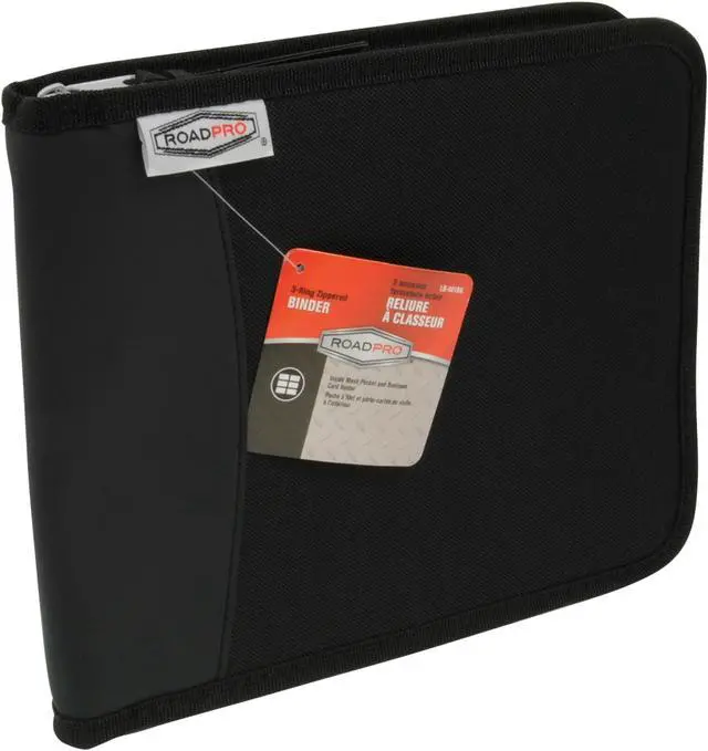 Alt view image 19 of 20 - RoadPro LB-001BK 3-Ring Binder for Loose-Leaf Log Sheets - Black Zippered 10.5 x 8.5