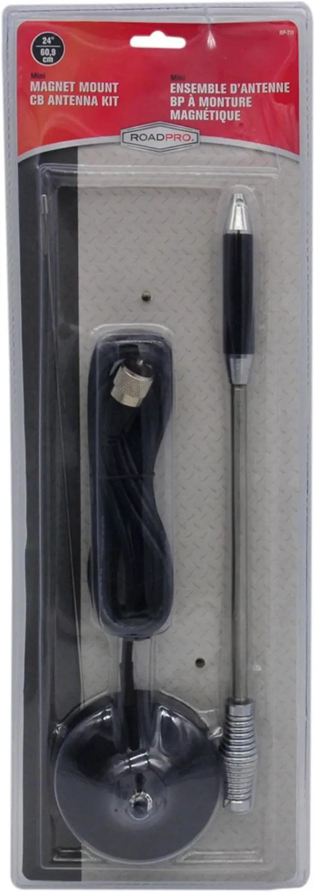 Alt view image 5 of 6 - RoadPro 24" Magnet Mount Stainless Steel CB Antenna Kit RP-711