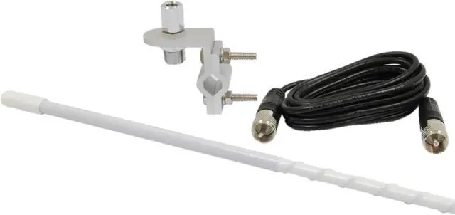 Alt view image 14 of 15 - ROADPRO R RP-83W 3     STANDARD SERIES MIRROR MOUNT FIBERGLASS CB ANTENNA KIT  WHITE