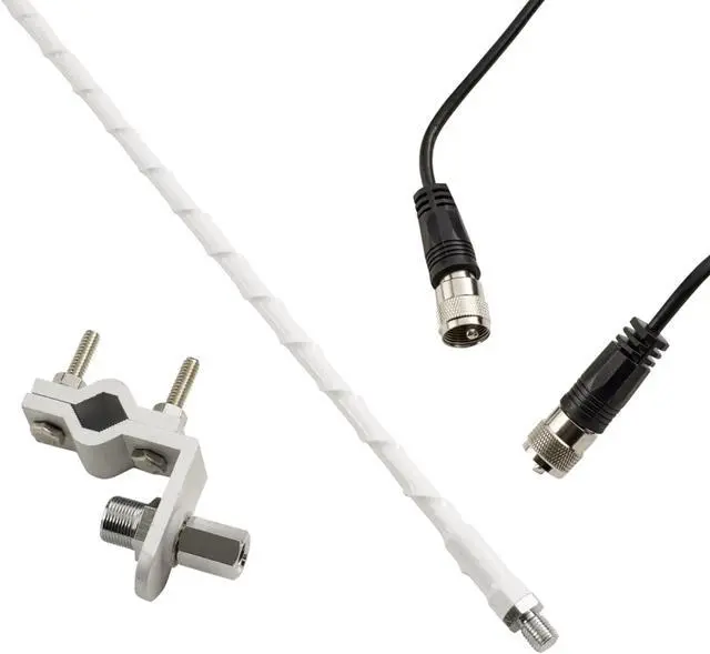 Alt view image 17 of 17 - ROADPRO R RP-84W 4     MIRROR MOUNT FIBERGLASS CB ANTENNA KIT  WHITE