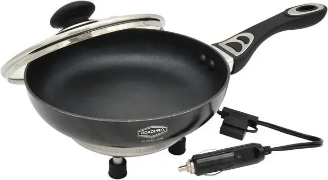 Alt view image 12 of 13 - RoadPro 12 Volt Portable Electric Cooking Frying Pan with Non-Stick Surfaces