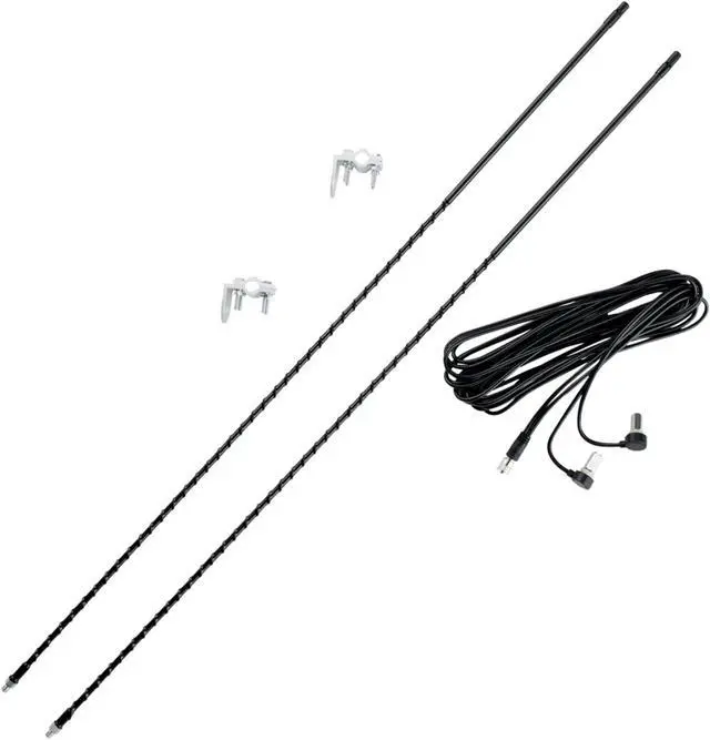 Alt view image 4 of 8 - RoadPro RPPS-24KB 4' Platinum Series Dual Mirror Mount CB Antenna Kit, 1000W Black