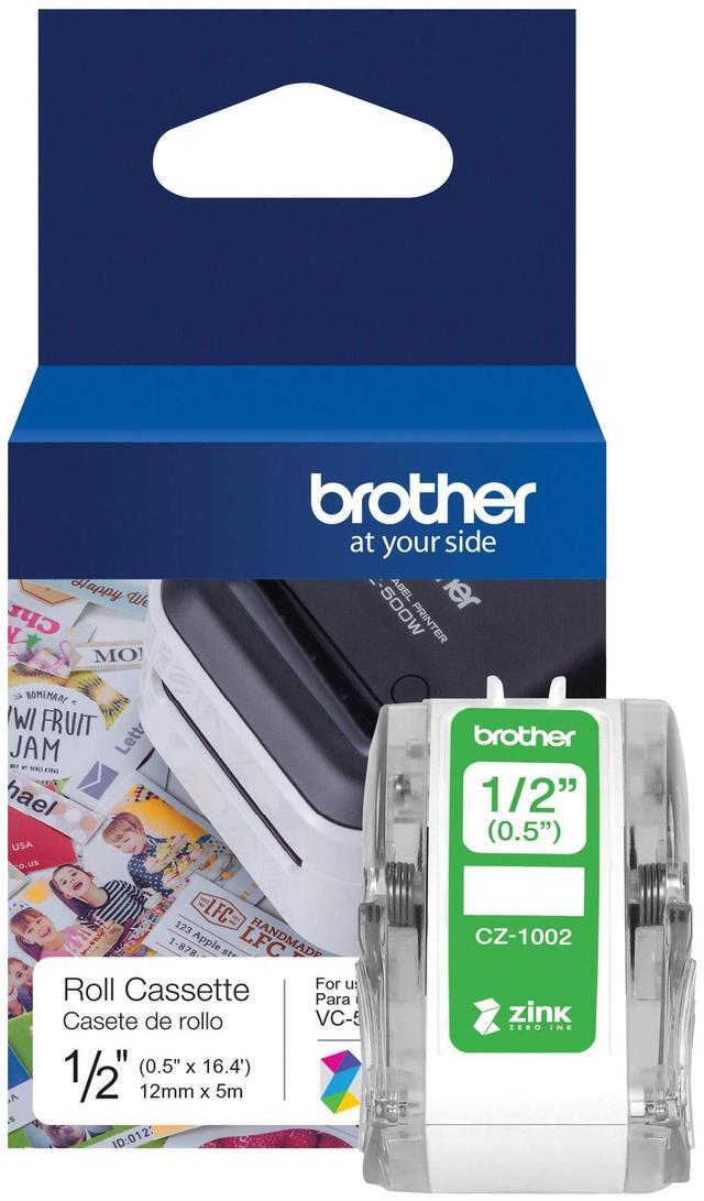 Alt view image 18 of 18 - Brother Genuine CZ-1002 1/2" 12MM Label Roll Cassette for VC-500W