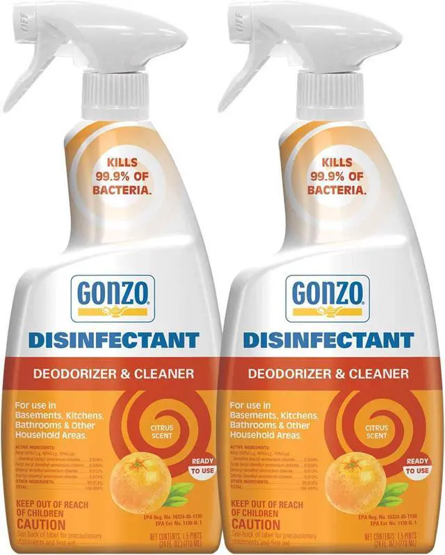 Alt view image 8 of 8 - Gonzo Natural Magic Disinfectant & Deodorizer, Citrus Scent 24oz Bottle (2 Pack)