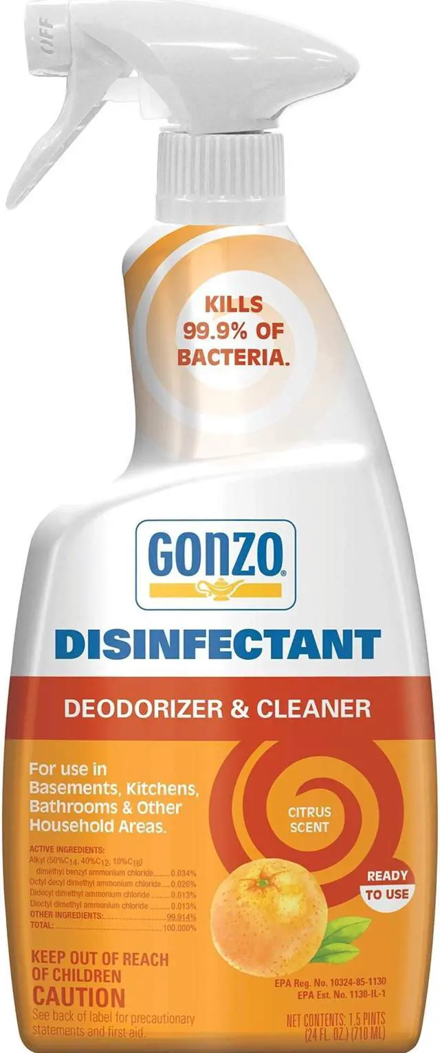 Alt view image 8 of 8 - Gonzo Natural Magic Disinfectant & Deodorizer, Citrus Scent 24oz Bottle (6 Pack)