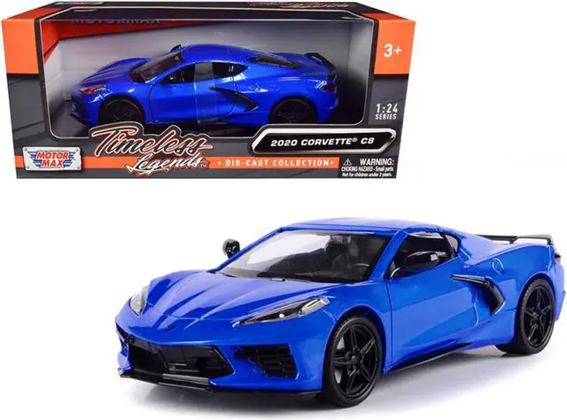 Alt view image 4 of 4 - 2020 Chevrolet Corvette C8 Stingray Blue Metallic "Timeless Legends" 1/24 Diecast Model Car by Motormax