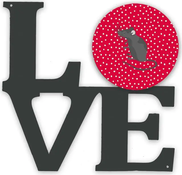 Alt view image 2 of 2 - Carolines Treasures Satin Mouse Metal Artwork Love Wall-Decor, Multicolor