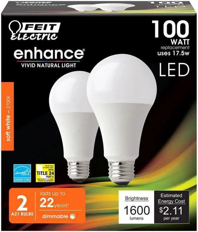Alt view image 3 of 3 - LED ND A21 2700K17.5W2PK