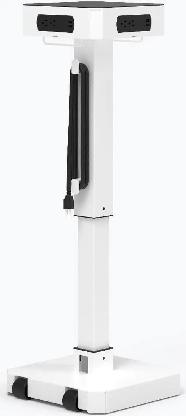 Alt view image 11 of 16 - LuxPower Mobile AC and USB Charging Tower with 8 USB Charging Ports, 8 AC Outlets - White