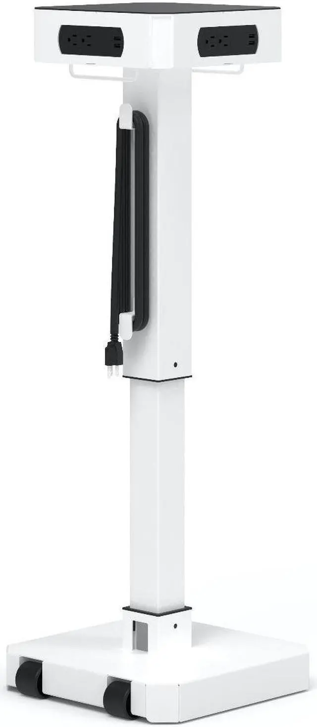 Alt view image 12 of 16 - LuxPower Mobile AC and USB Charging Tower with 8 USB Charging Ports, 8 AC Outlets - White