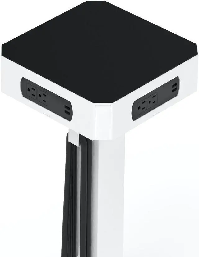 Alt view image 13 of 16 - LuxPower Mobile AC and USB Charging Tower with 8 USB Charging Ports, 8 AC Outlets - White