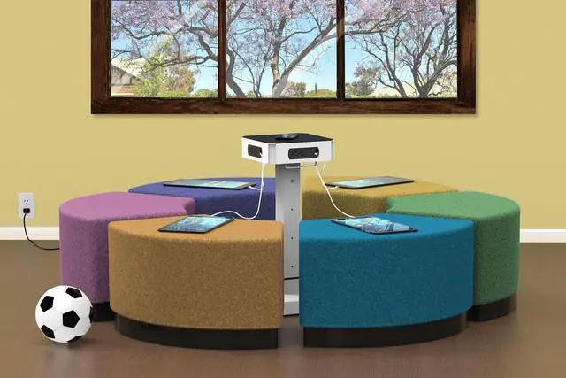 Alt view image 14 of 16 - LuxPower Mobile AC and USB Charging Tower with 8 USB Charging Ports, 8 AC Outlets - White