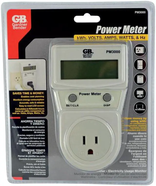 Alt view image 4 of 4 - Gardner Bender Energy Management Device, 8" D, 125VAC, LCD  PM3000