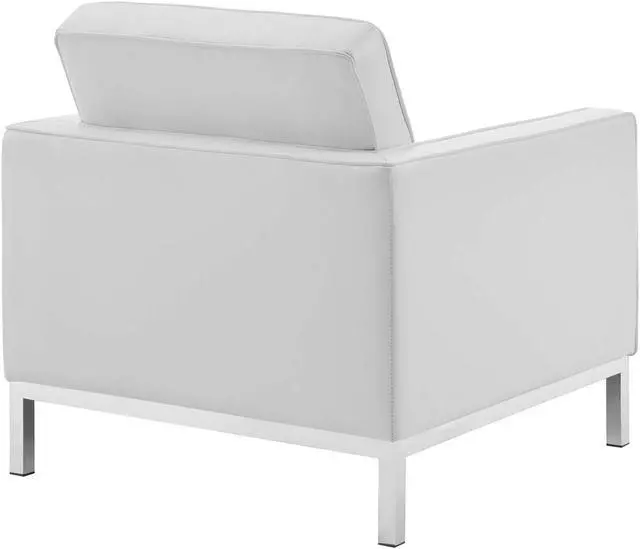 Alt view image 3 of 12 - Loft Tufted Upholstered Faux Leather Armchair