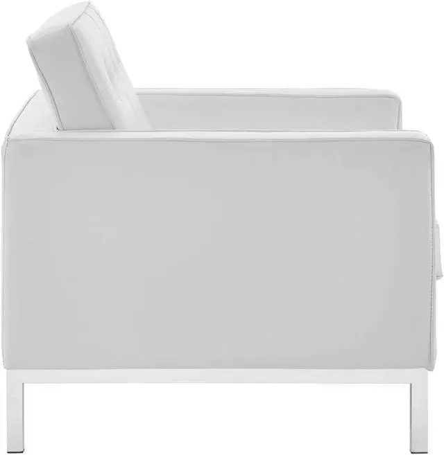 Alt view image 2 of 12 - Loft Tufted Upholstered Faux Leather Armchair