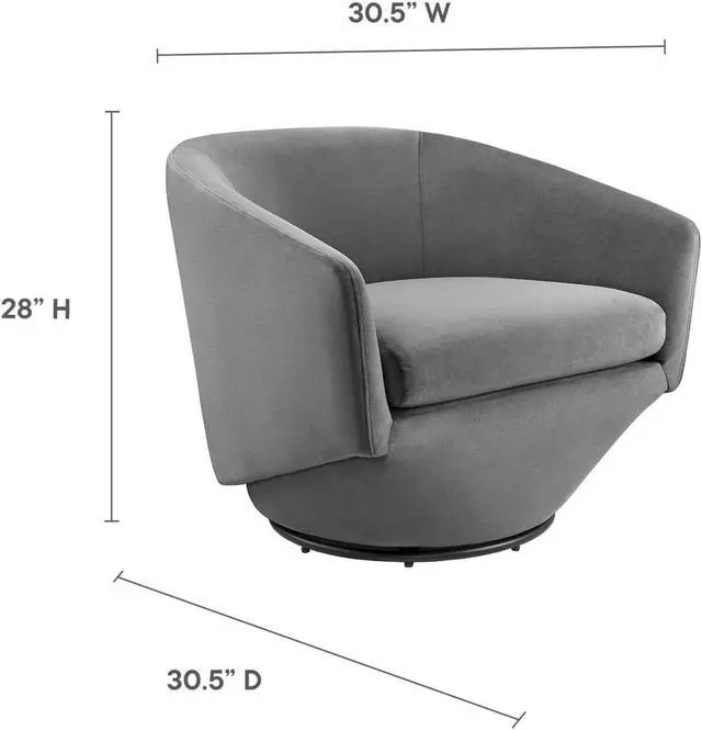 Alt view image 6 of 13 - Series Performance Velvet Fabric Swivel Chair