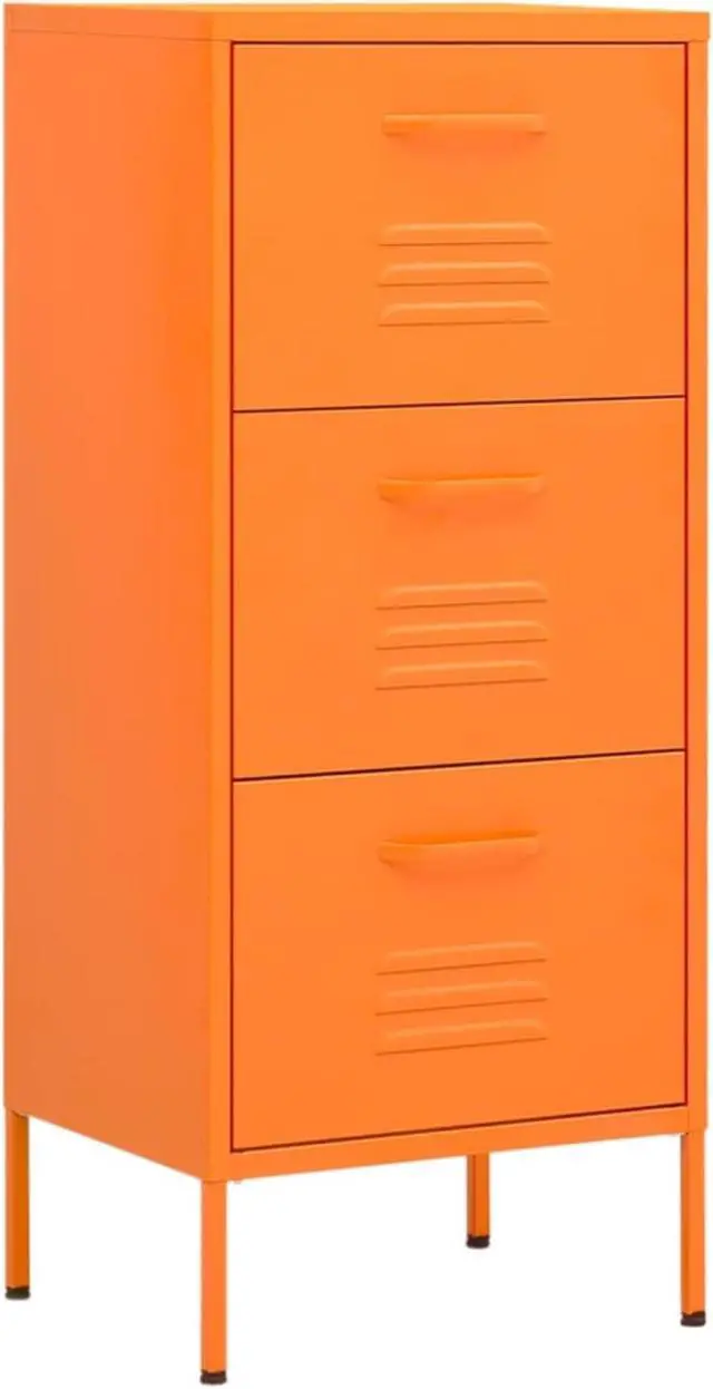 Alt view image 6 of 18 - vidaXL Storage Cabinet Orange 16.7"x13.8"x40" Steel