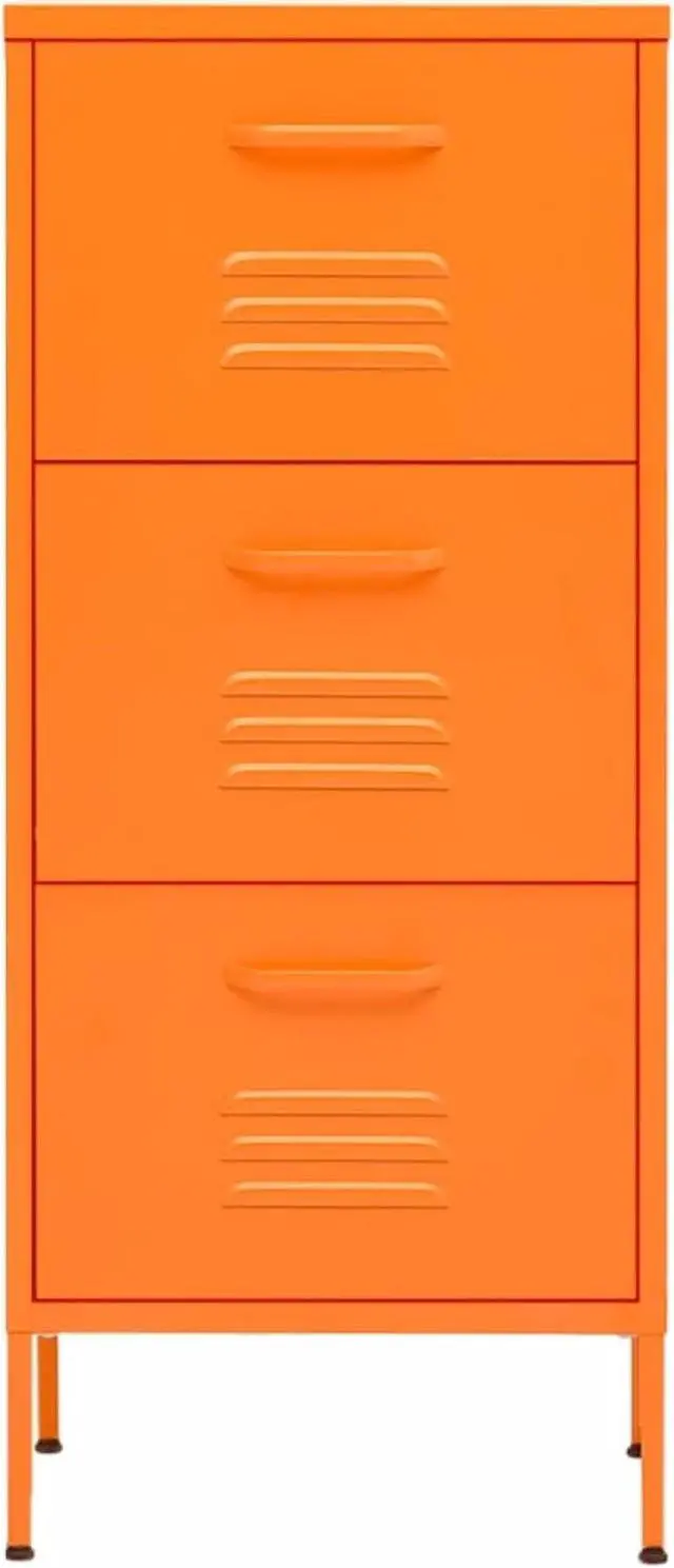 Alt view image 8 of 18 - vidaXL Storage Cabinet Orange 16.7"x13.8"x40" Steel