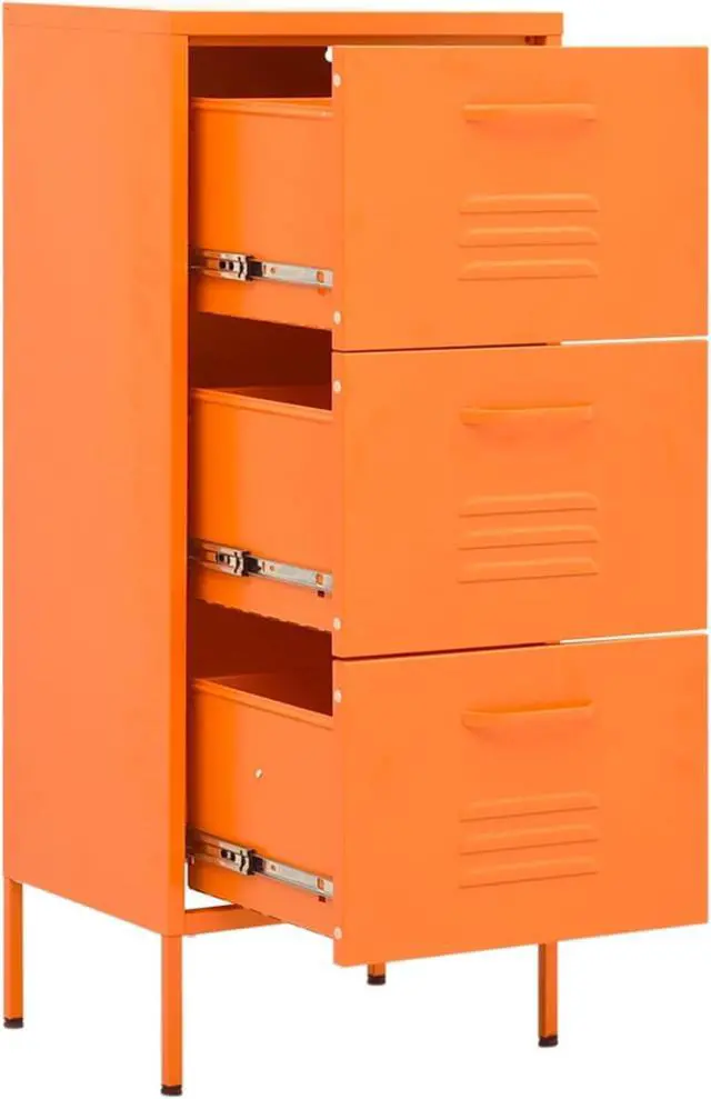 Alt view image 11 of 18 - vidaXL Storage Cabinet Orange 16.7"x13.8"x40" Steel